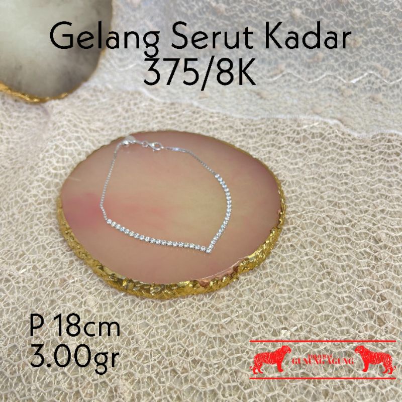 New Collection Gelang Serut Aurel Putih Emas Asli Kadar 375/8K Kado Valentine Pacar Murah Elegant