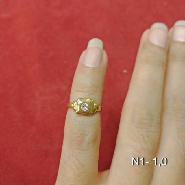 Cincin anak No 1 2 4 5 anak dan dewasa emas asli kadar 700 70% 22 1 satu g gr gram bunga permata deret selisih M