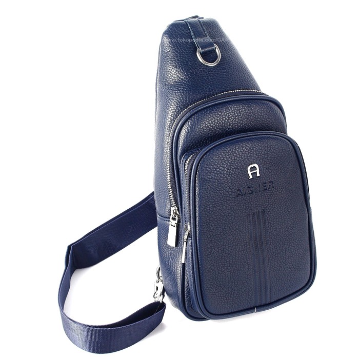TAS SELEMPANG SHOULDER BAG BODYPACK IMPORT BRANDED | AIGNER AB1 BLUE -