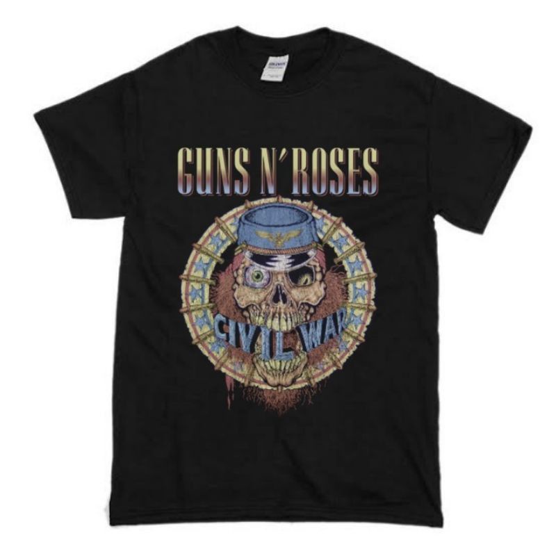 T-Shirt | OVERSIZE | KAOS BAND GNR - Civil War | Kaos Guns N Roses | KAOS PRIA WANITA | BAJU DEWASA 