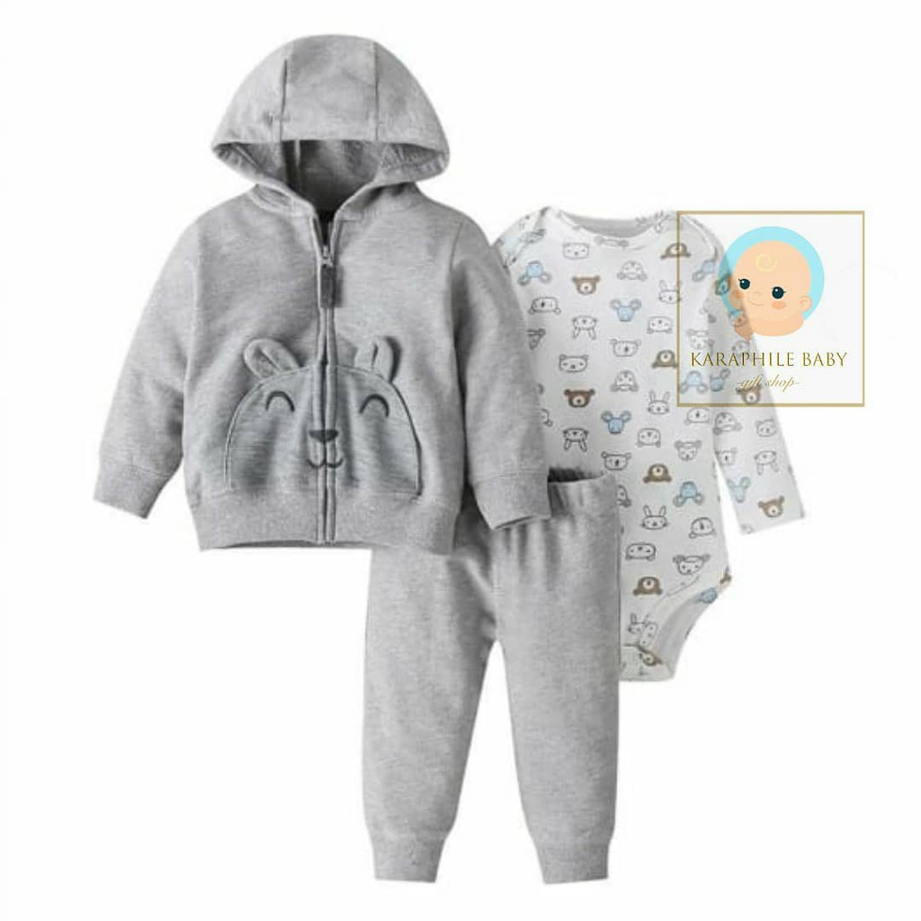 Jaket Set Bayi Motif Smiley