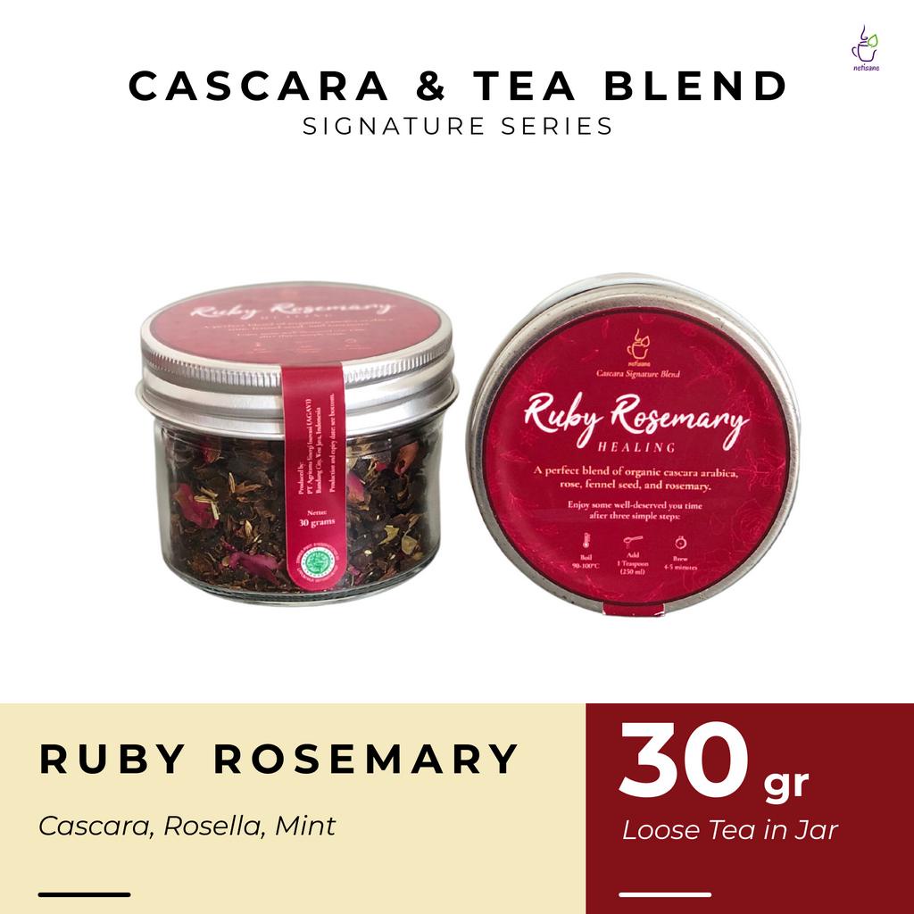 

Netisane Ruby Rosemary Loose Tea Jar (Cascara, Rosemary, Adas Manis) Artisan Tea | Detox, Pencernaan