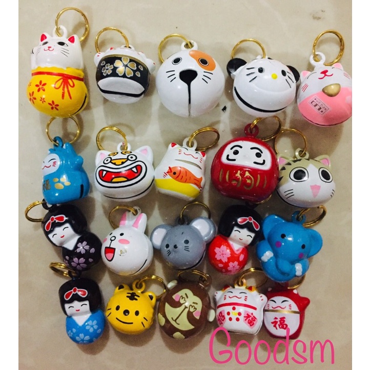 Collar Bell  Kucing Anjing BELL CARTOON WITH GOLD RING / MOTIF KARTUN - Lonceng Kalung