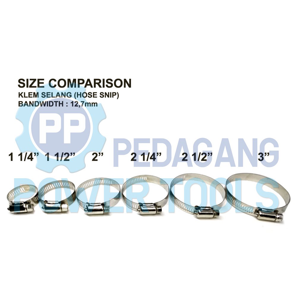 KLEM SELANG BISON 3&quot; INCH STAINLESS STEEL HOSE CLIPS - ISI 20 PCS