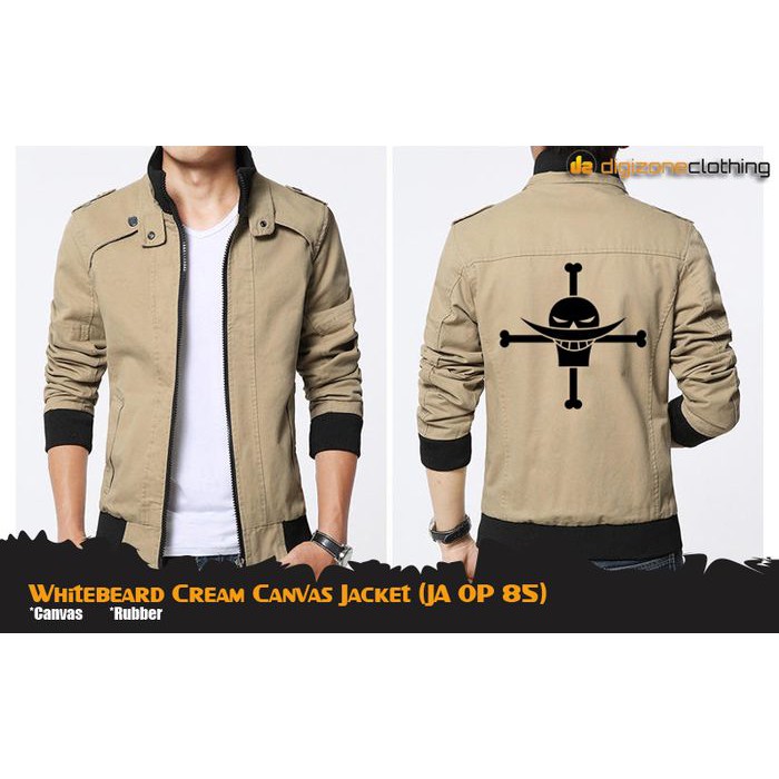 Jaket Anime One Piece Whitebeard Cream Canvas JA OP 85