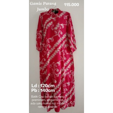 Gamis Batik/Gamis Parang jumbo Ld 120
