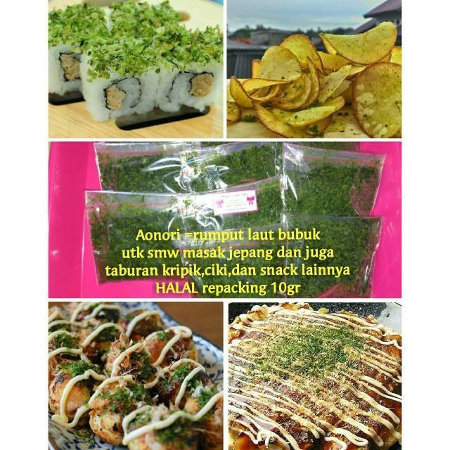 Aonori 10gr 50gr serbuk Nori panggang Halal bubuk rumput laut nori powder bumbu tabur takoyaki