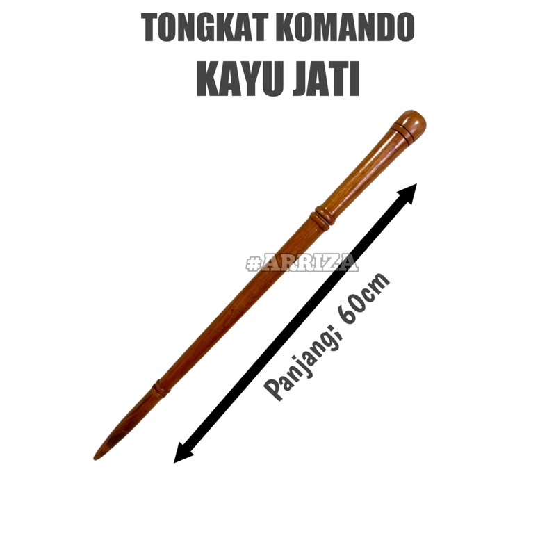 Tongkat Komando Kayu Jati Asli