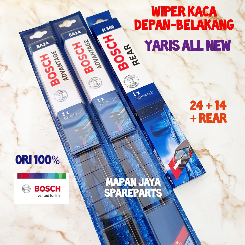 BOSCH WIPER DEPAN &amp; BELAKANG - YARIS / VIOS