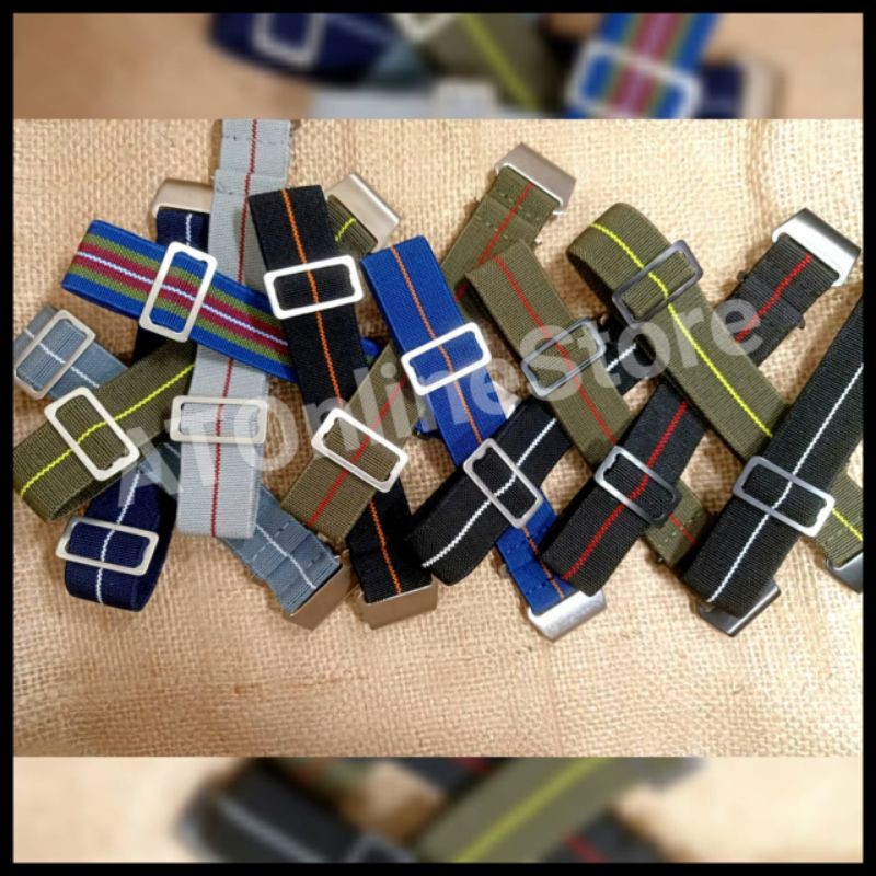 Tali Jam Tangan MN Strap Marine Nationale Strap Parachute Nylon Strap