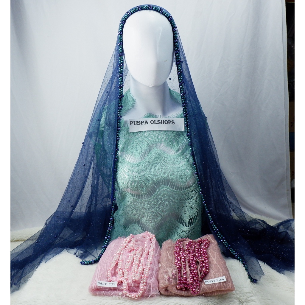 VEIL  MUTIARA SLAYER  PENGANTIN MOTIF ALL VARIAN COLOUR-6