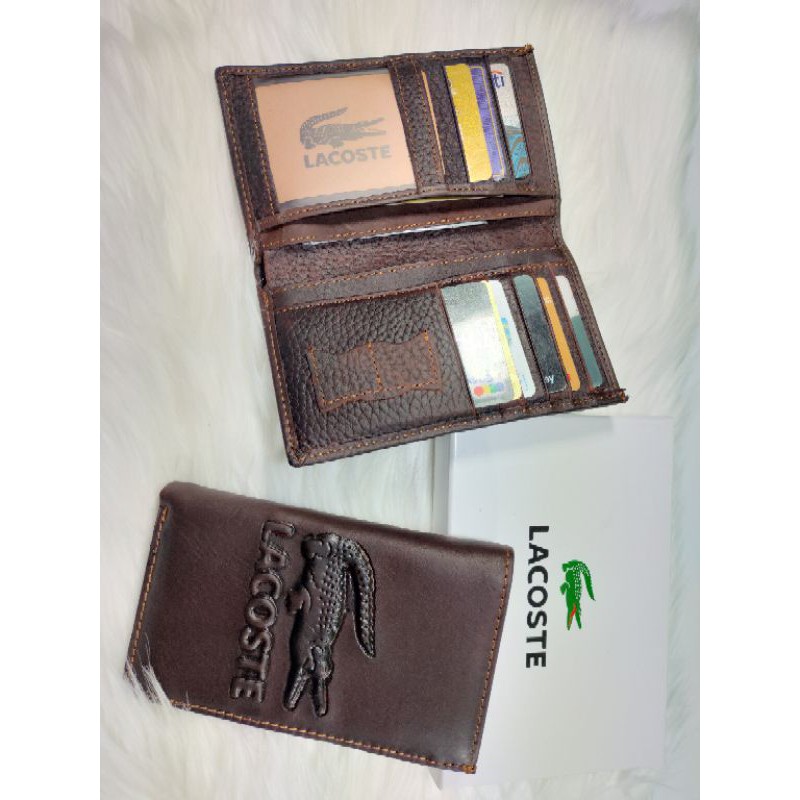 Dompet 3/4 Kulit Lacoste, Dompet Pria ,Dompet panjang import