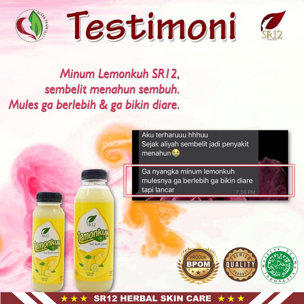 Lemonkuh SR12 Herbal Netto 250 ml | Sari Buah Lemon SR12 Original