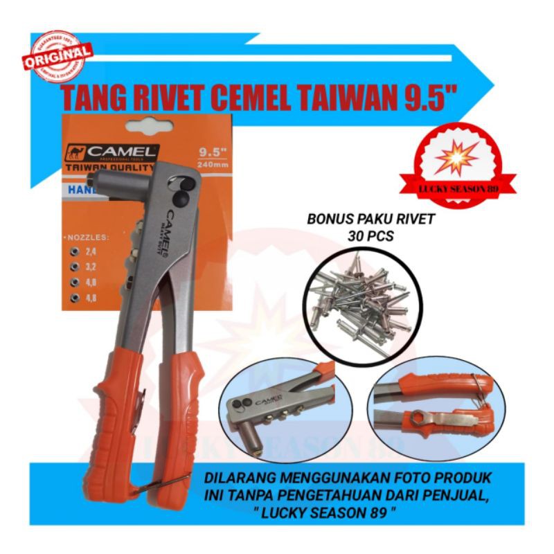 TANG RIVET CAMEL TAIWAN HAND RIVETER 2.4mm-4.8mm-BONUS PAKU TEMBAK 30pcs