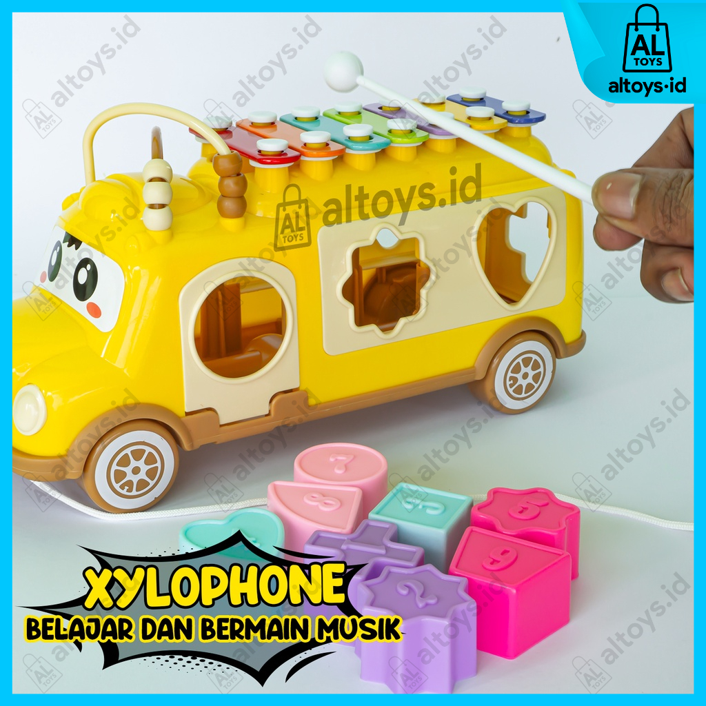 MAINAN EDUKASI PUZZLE MOBIL XYLOPHONE MUSICAL MAINAN MOBIL PUZZLE