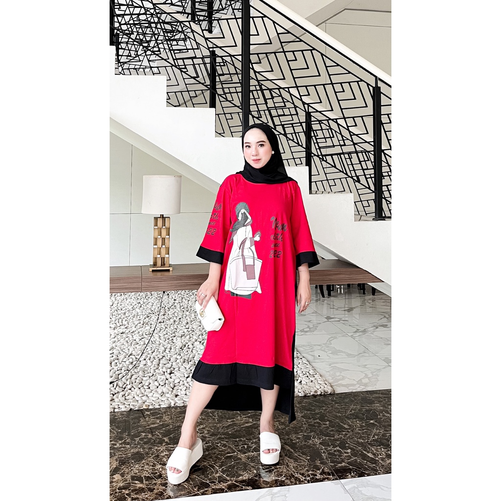 NEUM OFFICIAL | tunik kombinasi | HUMAIRAH MUSLIM - Long Tunik Terbaru Long Tunik NEUM Kombinasi tun