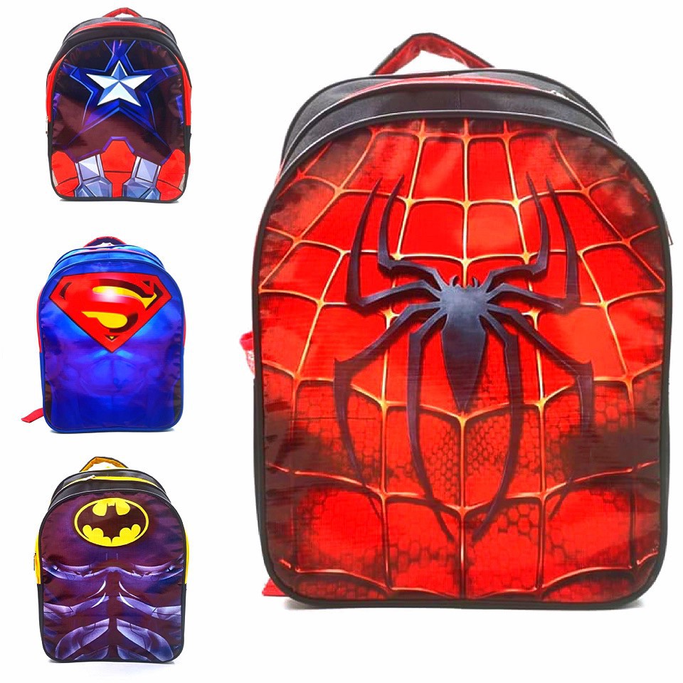 PA Tas Ransel Anak Sekolah TK / SD SUPERHERO OTOT Spiderman Captain America Batman 1358 1614 - TA031