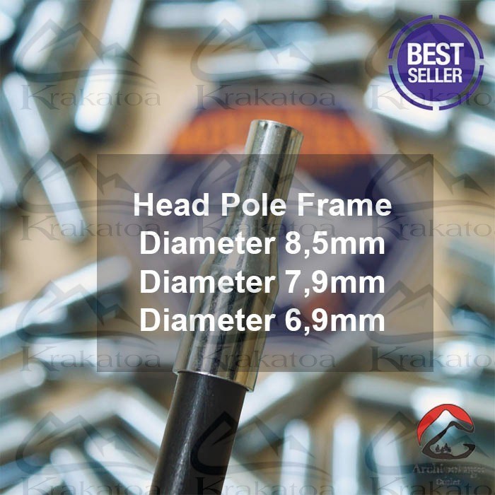 End Pole Head Pole` Ujung Frame Fiber Diameter 7.9 - 8.5 - 6.9 mm` Endpole Headpole Tenda Dome