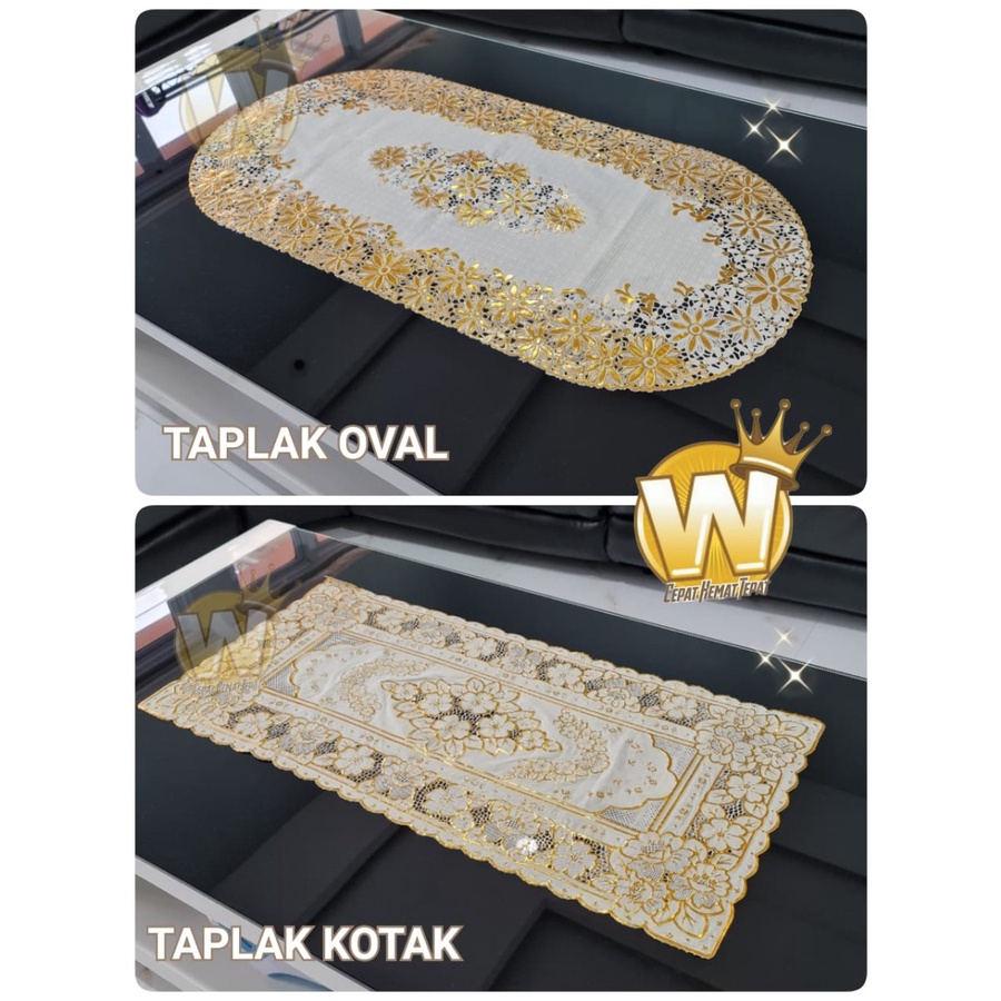 Taplak Gold Taplak Meja Tamu Anti Air Taplak Kotak Oval Taplak Persegi