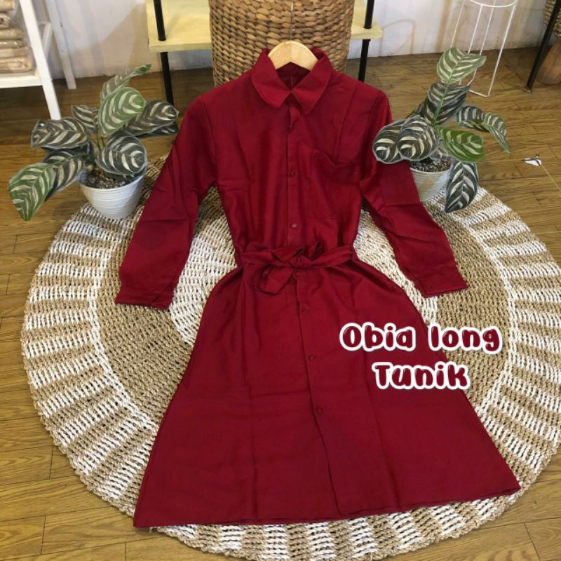 BTC_SOLO01 || OBIA LONG TUNIK || NEDA TUNIK FULL KANCING MOSCREPE || TUNIK DZUVIA || TUNIK POLOS WAN