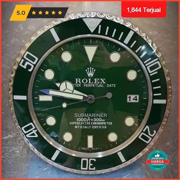 Dekorasi Rumah Jam Dinding Rolex Submariner - Hijau Promo