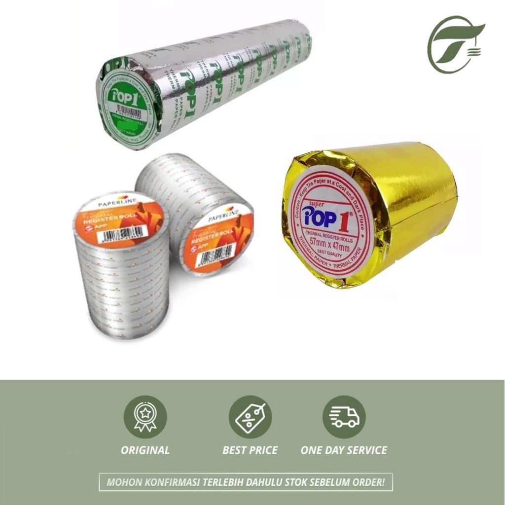 

KERTAS THERMAL/STRUK PPL 80MMX50MM/57X50MM PAPERLINE/POP1