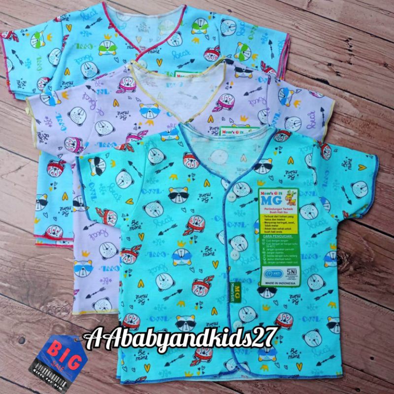 DAPAT 3PC!!!MOMS GIFT BAJU BAYI LENGAN PENDEK FULL PRINTING USIA NEWBORN 0-4BULAN SNI HIGHT QUALITY