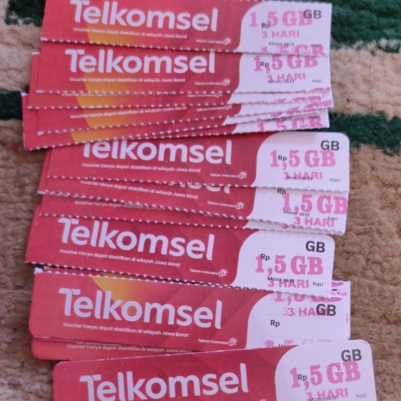MT. 4 BULAN VOUCHER TELKOMSEL 1,5 GB 3 HARI exp JULI 2022
