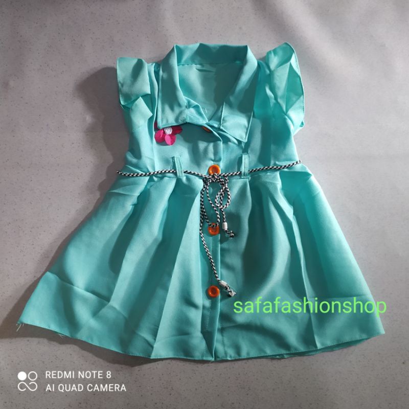 Dres baju anak perempuan tali kancing  1 2 tahun