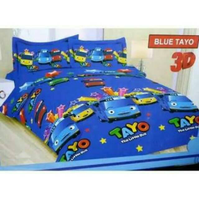 Sprei bonita karakter bus tayo uk 180x200/sprei bonita blue tayo/sprei tayo