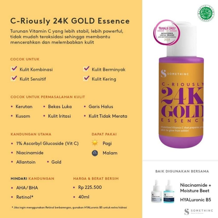WAJAH-SERUM- SOMETHINC NIACINAMIDE, HYALURONIC B5, AHA BHA PHA, 24K GOLD - SHARE - NIACINAMIDE 2ML