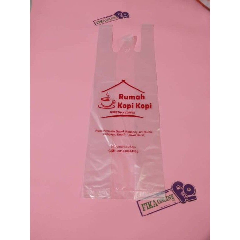 Fika kantong kresek single cup / 1 cup sablon custom