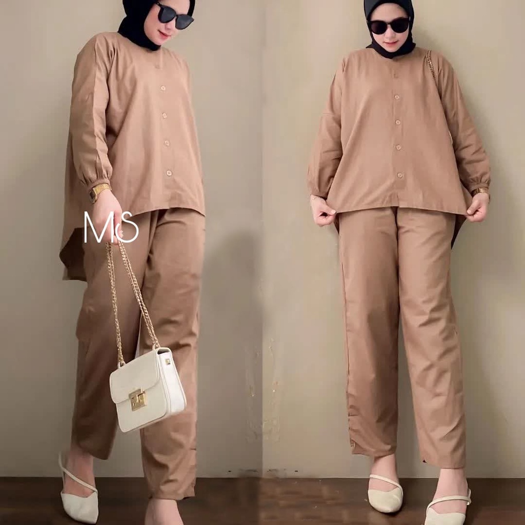 One set muslim Korean style/ Set Sayra / set baju muslimah terbaru / AG pakaian wanita busana muslim kekinian