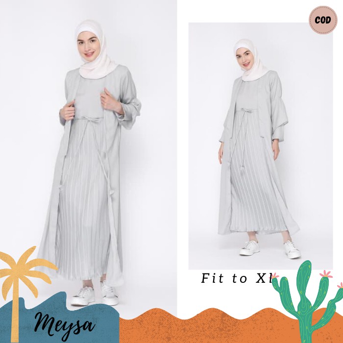 BAJU MUSLIM WANITA GAMIS DRESS WANITA MUSLIM GAMIS REMAJA CASUAL PLISKET LUNA MK 254 FASHION MUSLIM