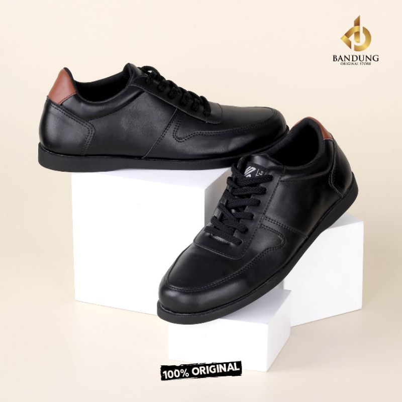 Sepatu Kasual Sneaker Pria BLACK Terbaru | Sepatu Formal Pria Pantofel Hitam Kulit Stylish Premium | Sepatu Pesta kantor Formal Sekolah Distro Mils Premium Exclusive Modern | Sepatu Casual Santai Kerja Kantor Series Street