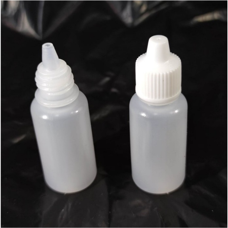 CC botol tetes Plastik 20 ml - Lancip 20ml - natural bening putih susu