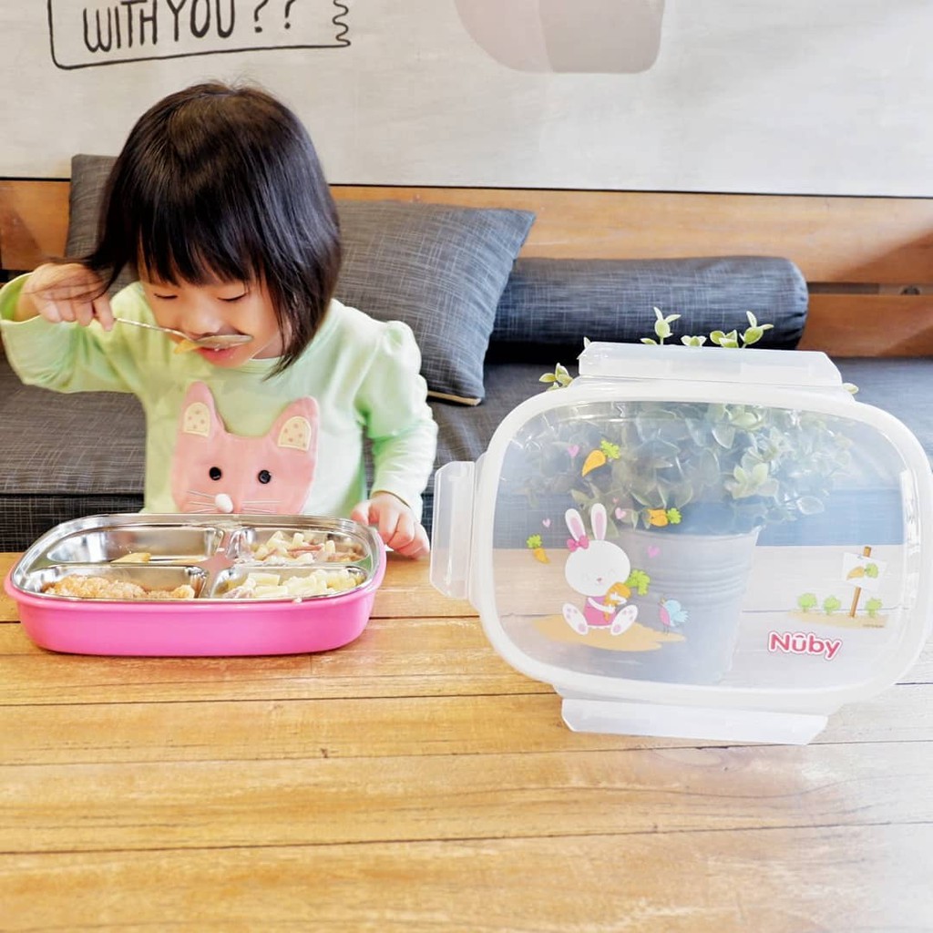 Nuby Insulated Stainless Steel Lunchbox Tahan Panas dan Dingin