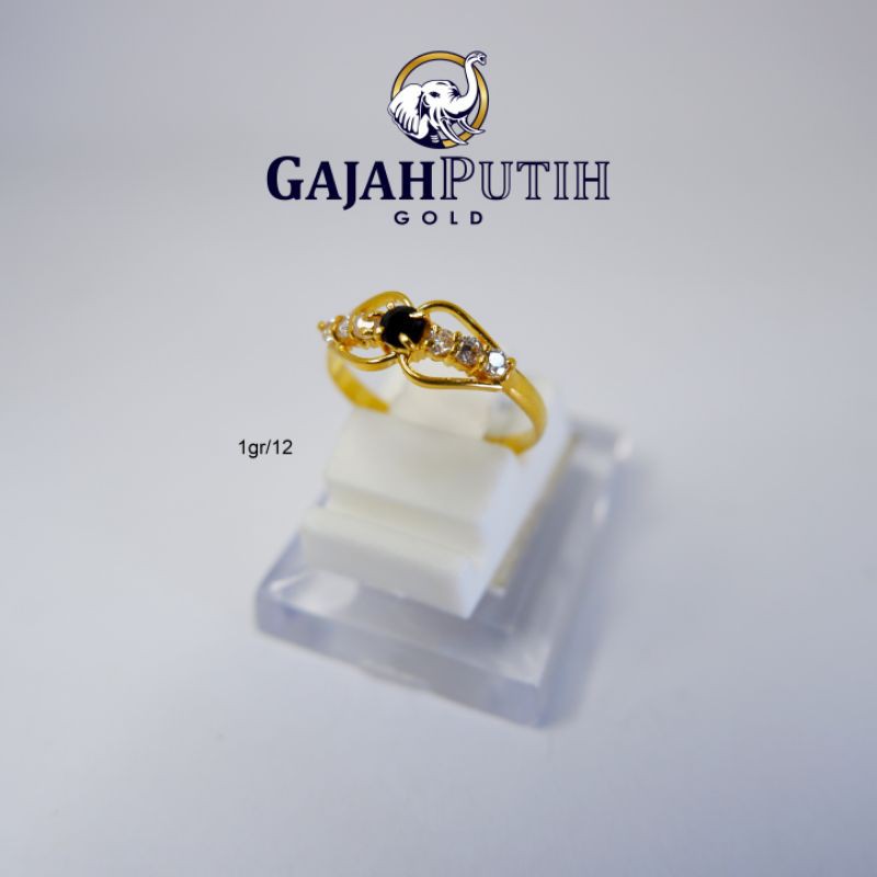 1gr Cincin Model Permata Hitam Emas Asli kodeO11012