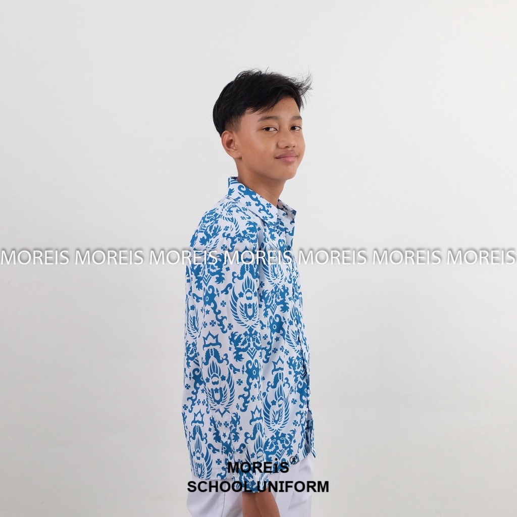 Seragam Batik Garuda Panjang Biru SD/MI/TK/PAUD