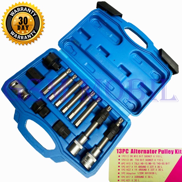 13 Pcs Removal Alternator Pulley Crankshaft Tool Kit Repair - 6888