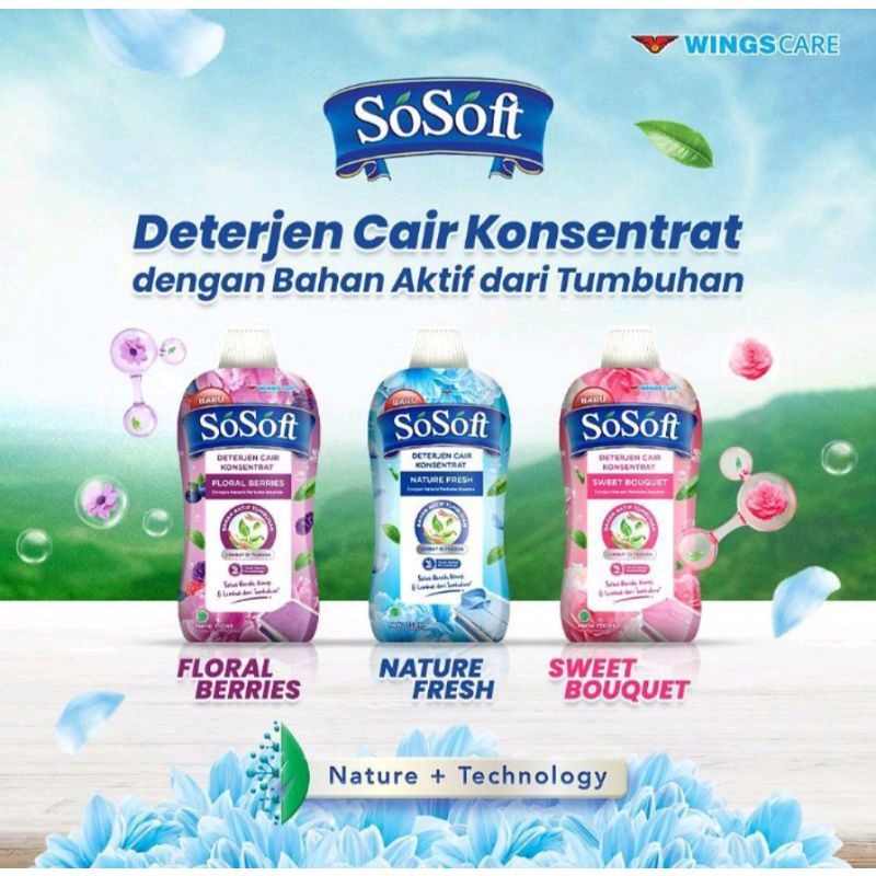 Jual Sosoft Sweet Bouquet & Floral Berries Nature Fresh Detergen Cair
