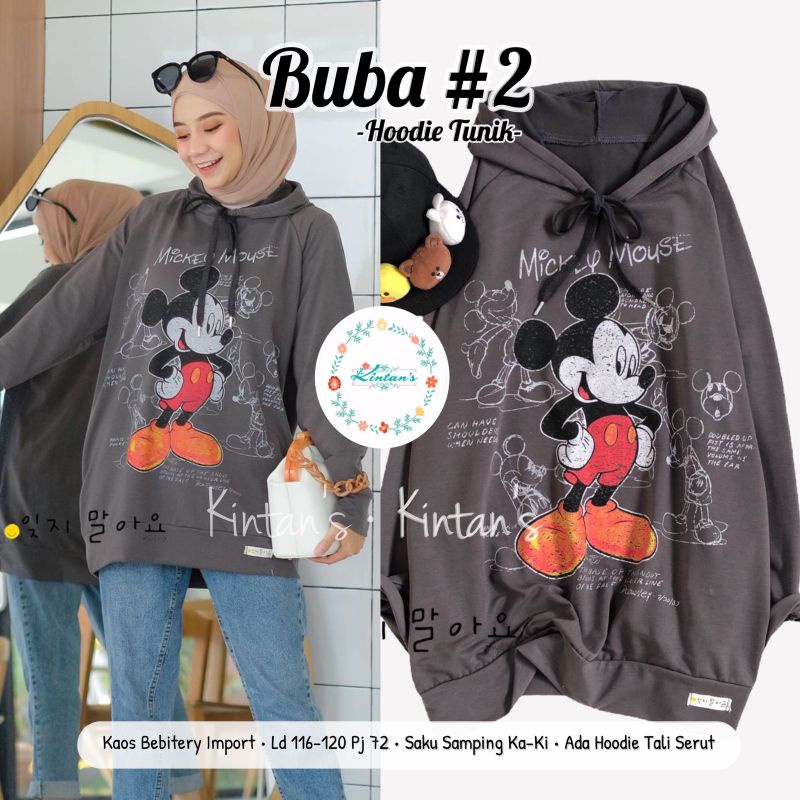 BUBA HOODIE TUNIK BY KINTANS (TUNIK BABYTERY) Tunik muslimah halus rekomended