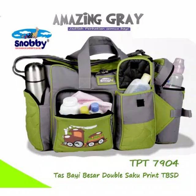 SNOBBY TPT 7904 TAS BAYI KERETA API BESAR DOUBLE SAKU PRINT