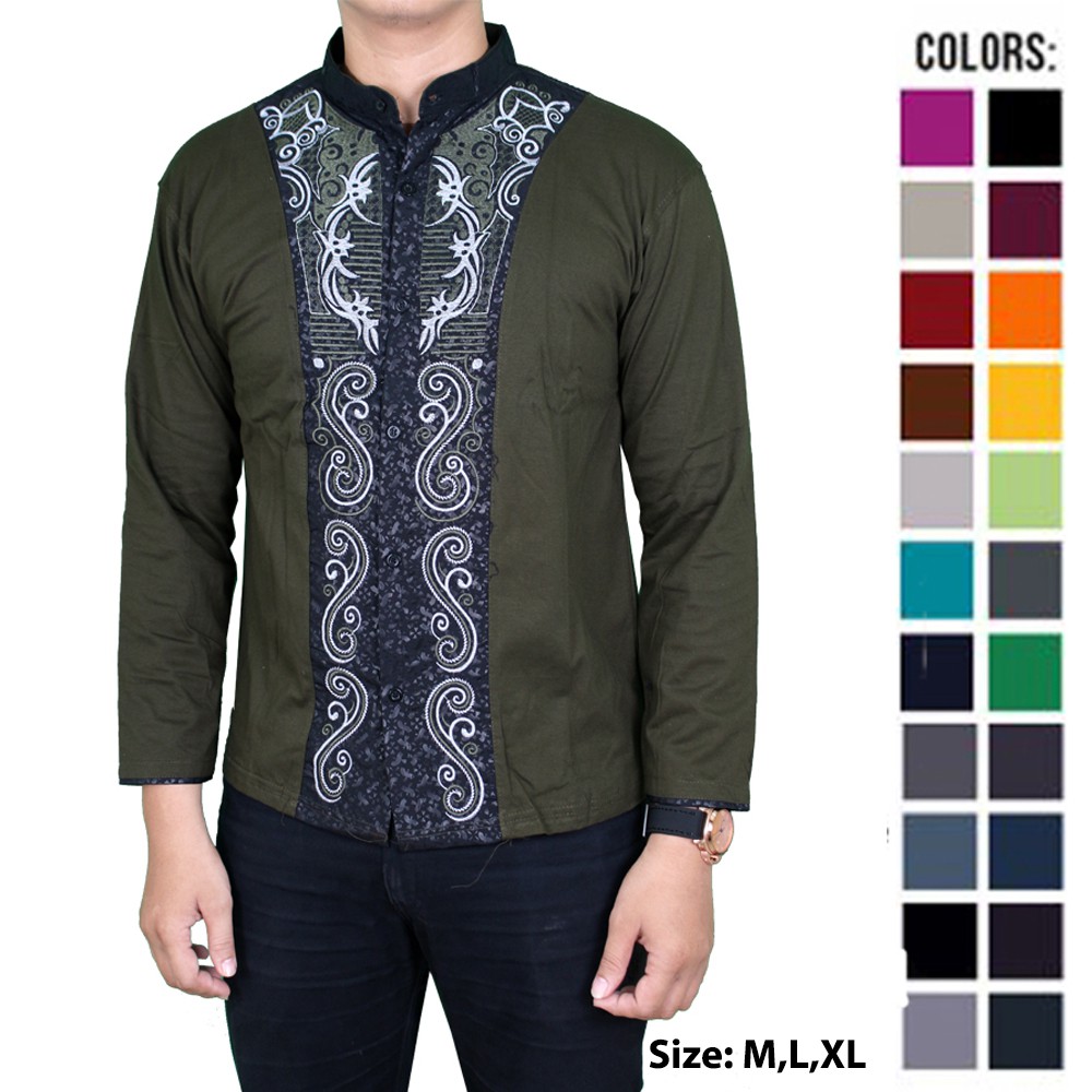 Baju Koko Lengan Panjang Modern Katun - Banyak Pilihan Warna KKL (COMB)