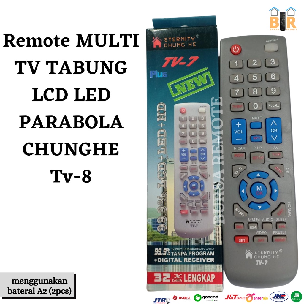 Remot / REMOTE MULTI TV TABUNG / LCD / LED +Digital Receiver  PARABOLA- TV 7