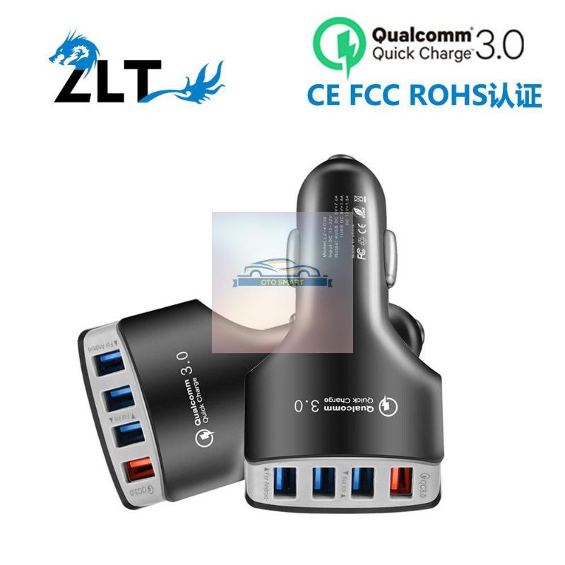 Car Charger Colokan Mobil 4 Ports QC 3.0/3.1A