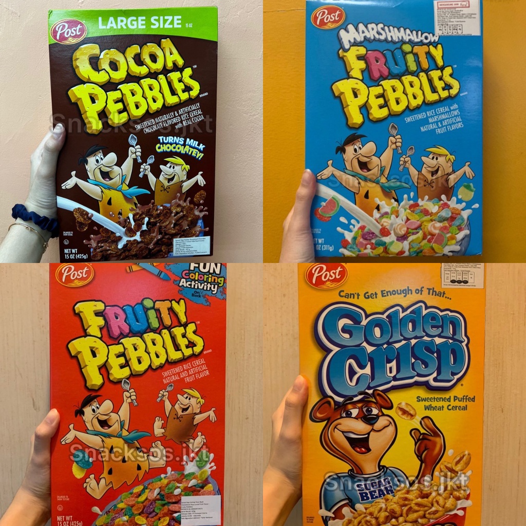 

POST FRUITY PEBBLES SWEETENED RICE CEREAL FRUIT WITH MARSHMALLOW / POST FRUITY PEBBLES / POST COCOA PEBBLES CEREAL - SEREAL USA