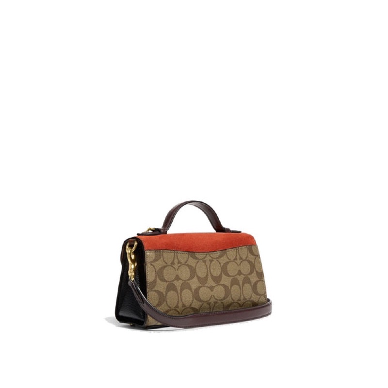 Coach Kleo Top Handle In Blocked Signature Canvas (C8156)