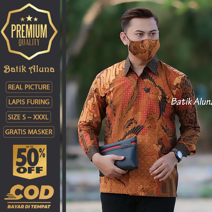BATIK PRIA LENGAN PANJANG MEWAH PREMIUM ALUNA PRABUSENO SHANGHAI KERIS KEMEJA BATIK ACARA NIKAHAN KE