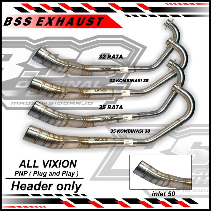 Knalpot BSS Vixion New Old Pipe Only Inlet 50 Original BSS